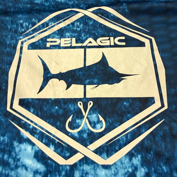Pelagic AquaTek Performance Fishing Shirt Blue Camo Long Sleeve M - Picture 4 of 6